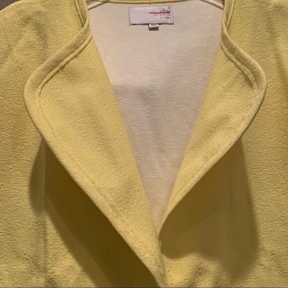 JOA Canary Bright Yellow Collared Duster Oversized Cardigan Shirt Jacket Sz M - Picture 8 of 11